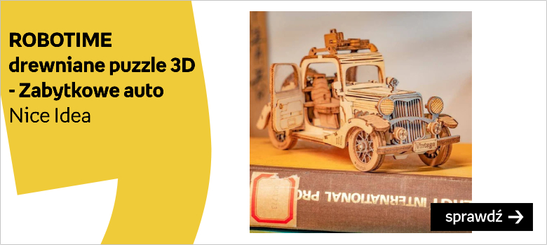 ROBOTIME Drewniane Puzzle 3D - Zabytkowe Auto Marka:Nice Idea