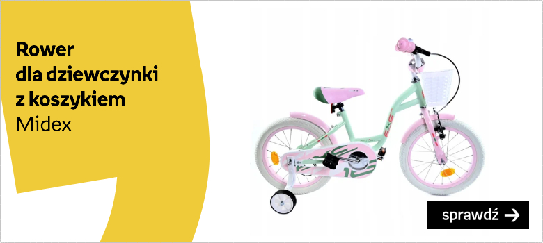 Rower Dla Dziewczynki Koszyk Dziecięcy 16 Cali Marka:Midex