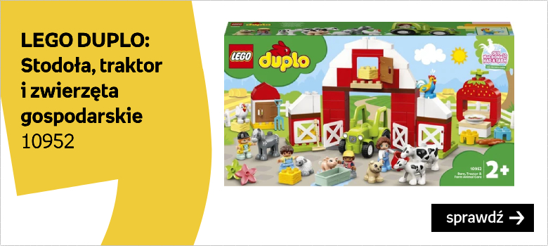 LEGO DUPLO, klocki Stodoła, traktor i zwierzęta gospodarskie, 10952 