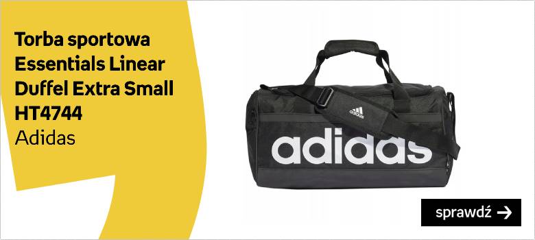 Adidas, Torba sportowa Essentials Linear Duffel Extra Small, HT4744, Czarno-biała