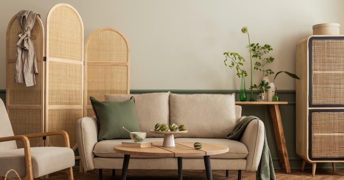 salon w stylu scandi boho