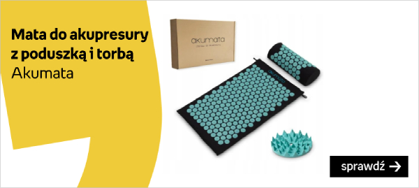 Mata do akupresury AKUMATA Z PODUSZKĄ XXL CZARNO - MIĘTOWA PL