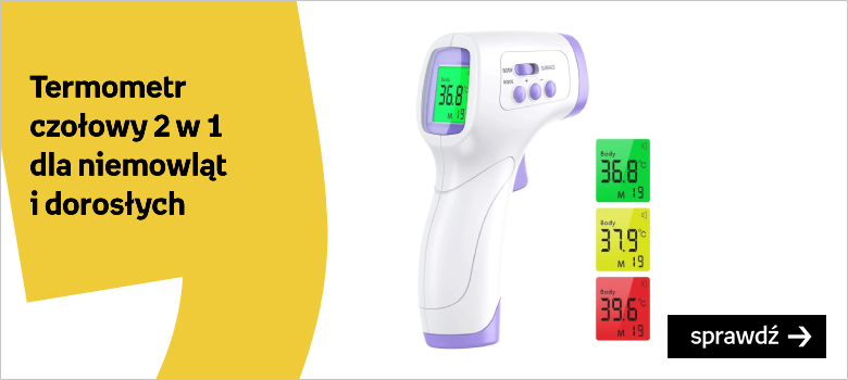 Termometr  czołowy 2 w 1  dla niemowląt  i dorosłych