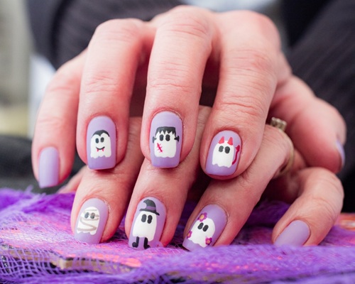 Pastelowe i straszne - pastelowe paznokcie na jesień