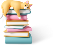 cat on the books