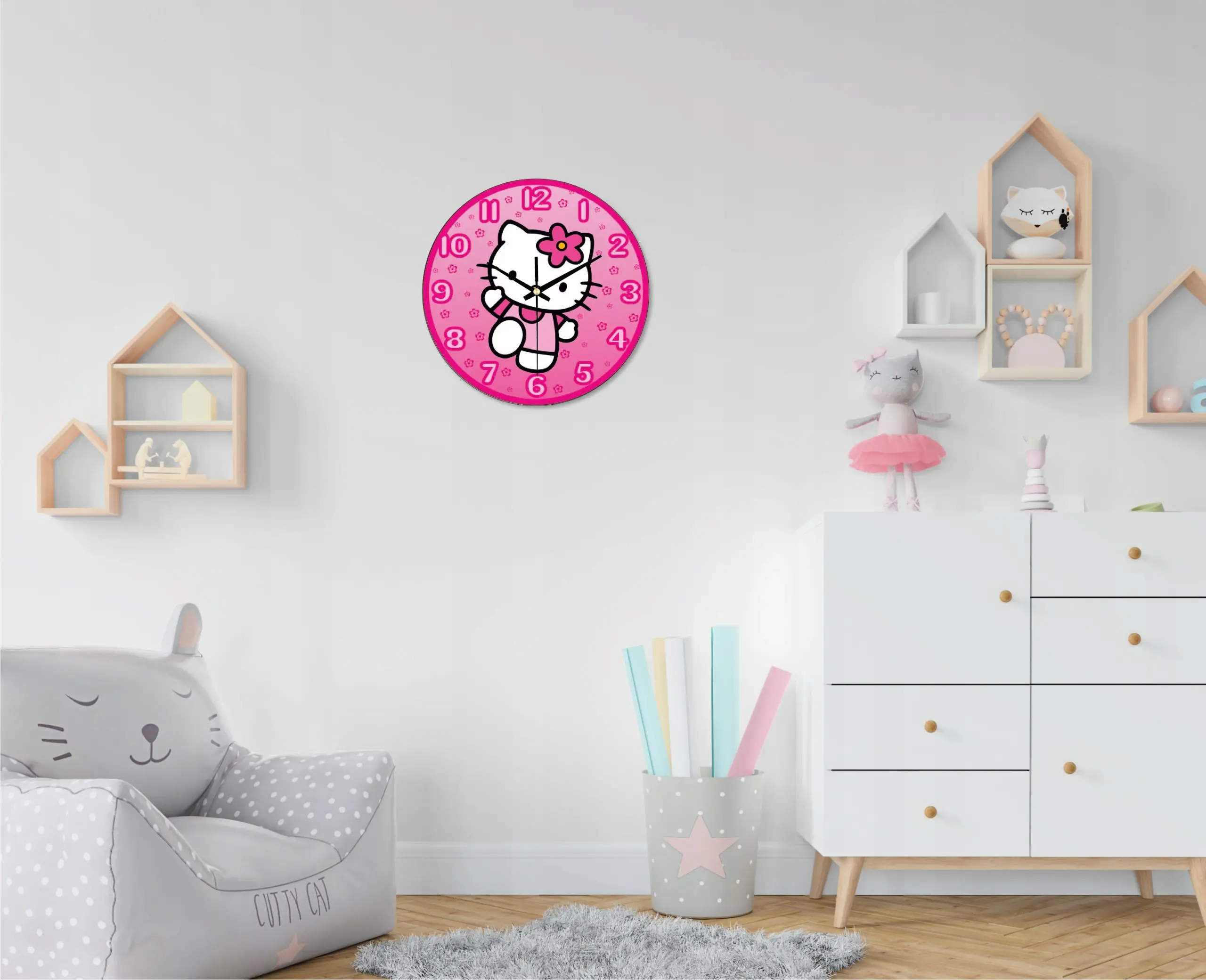 Zegar Ścienny Dla Dzieci Hello Kitty 30 cm Prezent EAN (GTIN) 5905342809166
