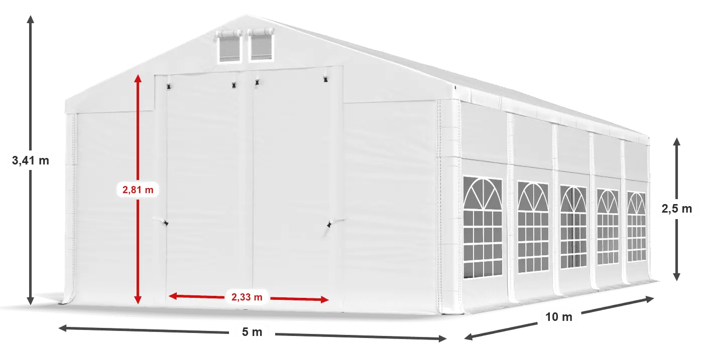Namiot Imprezowy Całoroczny 5x10x2,5 Biały WINTER ISD
