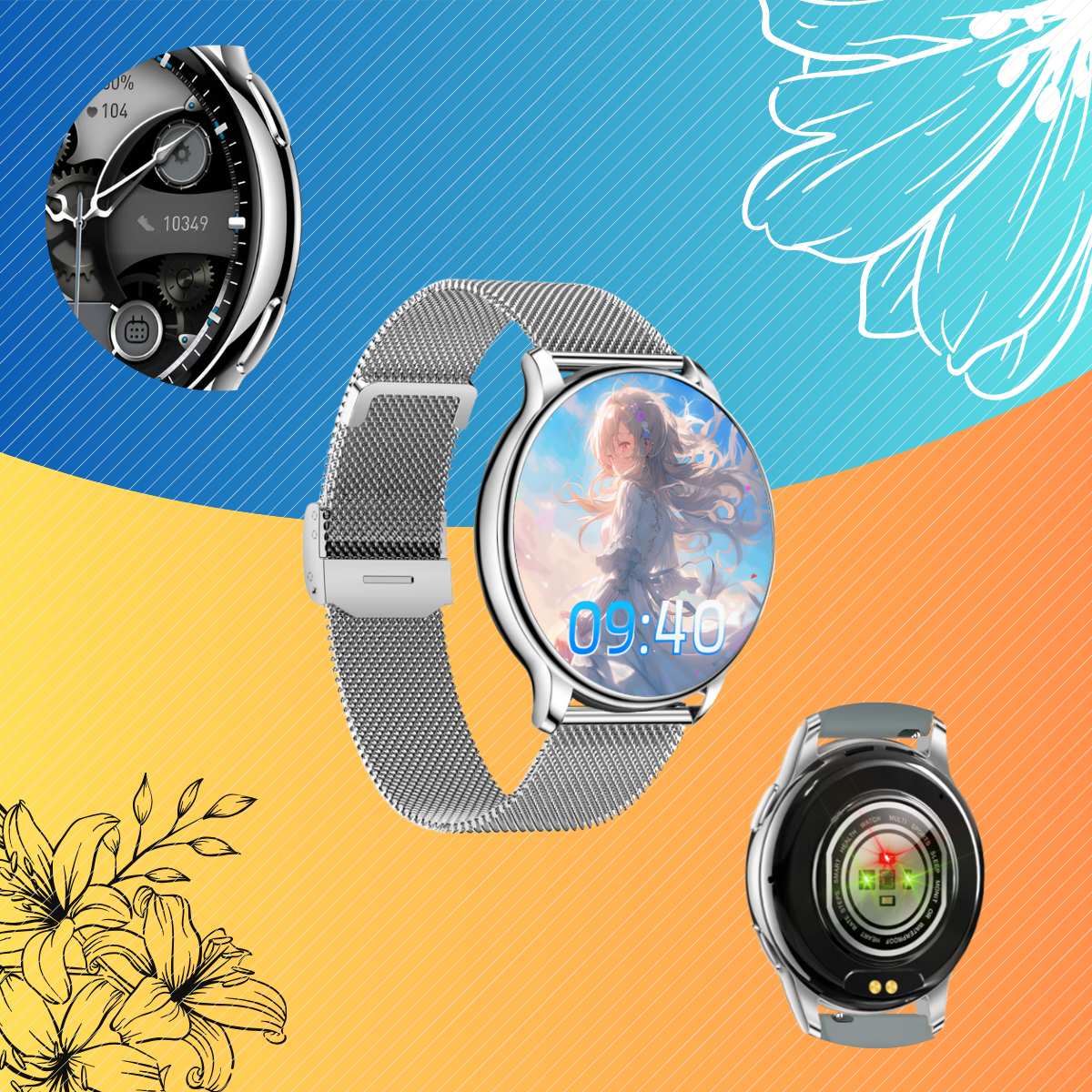 SMARTWATCH DAMSKI ZEGAREK ROZMOWY MENUPL ZDROWIE SPORT POWIADOMIENIA 2paski Stan opakowania oryginalne